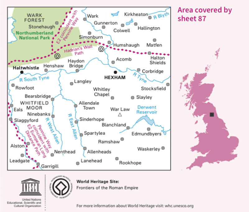 OS Landranger Map 87 - Hexham and Haltwhistle-1